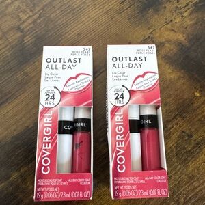 2 Pack New Covergirl Outlast All-Day  24 Hours Lip Color #547 Rose Pearl Sealed